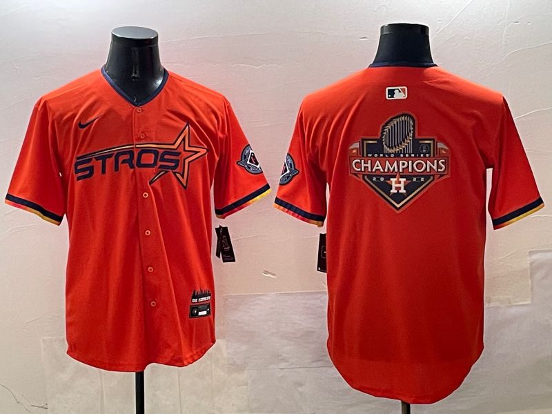 Men Houston Astros Blank Orange Three generations Joint Name 2025 Nike MLB Jersey style 4->houston astros->MLB Jersey